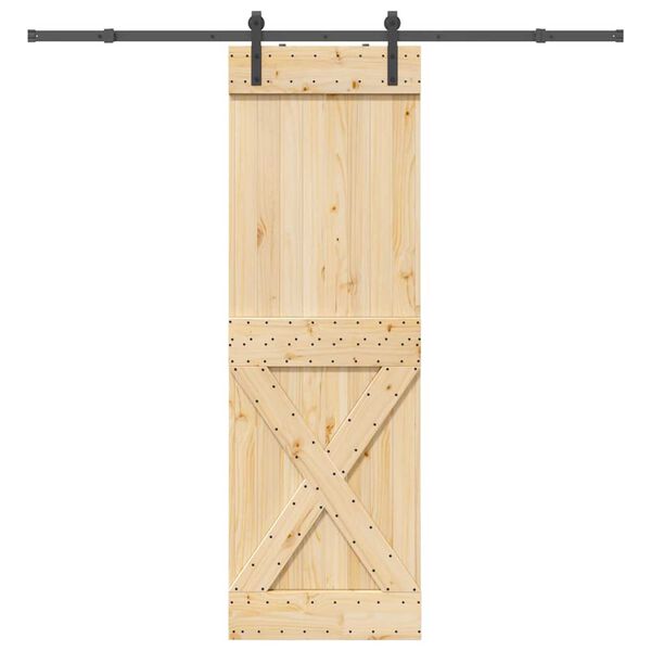 vidaXL Ușă glisantă cu set de feronerie 70x210 cm, lemn masiv de pin
