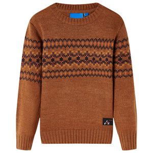 vidaXL Pulover pentru copii tricotat, coniac, 92