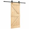 vidaXL Ușă glisantă Natural și Negru 85 x 210 cm Lemn de Pin Solid