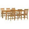 vidaXL Set de dining 7 buc. Bej Lemn de stejar masiv