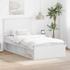 vidaXL Cadru de pat cu headboard Alb 100 x 200 cm Lemn de pin masiv