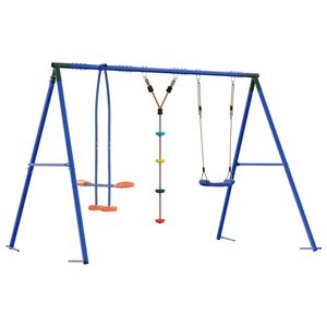 vidaXL Set de Leagăne Exterior Multicolour Oțel și PE