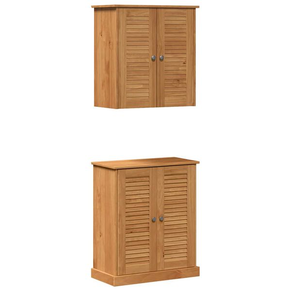 vidaXL Set de mobilier pentru baie VIGO 2 pcs Maro și Maro Miere