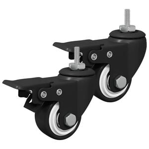 vidaXL Roți 2 pcs Negru M6 x 37 mm Fier și nylon