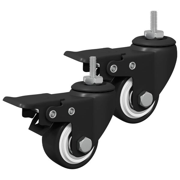 vidaXL Roți 2 pcs Negru M6 x 37 mm Fier și nylon