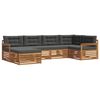 vidaXL Set de canapele de exterior cu pernă 6 pcs Natural și Antracit