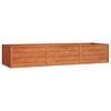 vidaXL Strat &icirc;nălțat de grădină, ruginiu, 240x80x45 cm, oțel corten