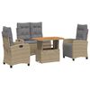 vidaXL Set canapele de grădină, 4 piese, cu perne, bej, poliratan