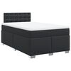 vidaXL Pat continental cu saltea, negru, 120x200 cm, piele ecologică