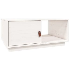 vidaXL Măsuță de cafea, alb, 80x50x35,5 cm, lemn masiv de pin