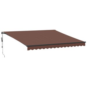 vidaXL Copertina retractabilă automat cu LED-uri, maro, 400x350 cm