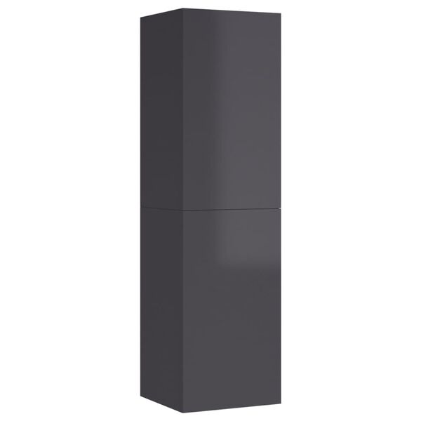 vidaXL Dulap TV, gri extralucios, 30,5x30x110 cm, lemn prelucrat