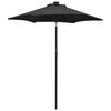 vidaXL Umbrelă de soare cu lumini LED, negru, 200x211 cm, aluminiu