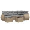 vidaXL Set canapele de grădină, 7 piese, cu perne, bej, poliratan