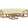 vidaXL Set de canapele de exterior 6 buc. Natural și Crem