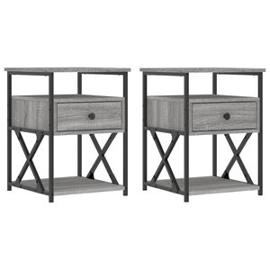 vidaXL Noptiere, 2 buc., gri sonoma, 40x42x55 cm, lemn prelucrat