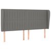 vidaXL Tăblie de pat cu aripioare gri &icirc;nchis 163x23x118/128 cm textil
