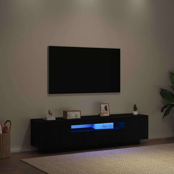 vidaXL Cabinet TV Negru 160 x 35 x 40 cm Lemn compozit