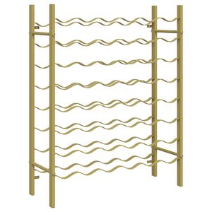 vidaXL Suport sticle de vin, 48 sticle, auriu, metal