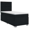 vidaXL Pat boxspring cu saltea cu headboard Negru 80 x 200 cm Țesătură