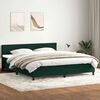 vidaXL Pat box spring cu saltea, verde &icirc;nchis, 180x210 cm, catifea