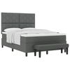 vidaXL Pat cu arcuri cu headboard Gri &icirc;nchis 160 x 200 cm țesătură