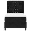 vidaXL Pat cu arcuri cu headboard Negru 90 x 200 cm Catifea