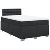 vidaXL Pat box spring cu saltea, negru, 120x190 cm, piele ecologică