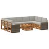 vidaXL Set de canapele de exterior 10 buc. Natural și gri deschis