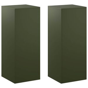 vidaXL Suport pentru plante 2 pcs Verde măsliniu 40 x 40 x 100 cm Oțel