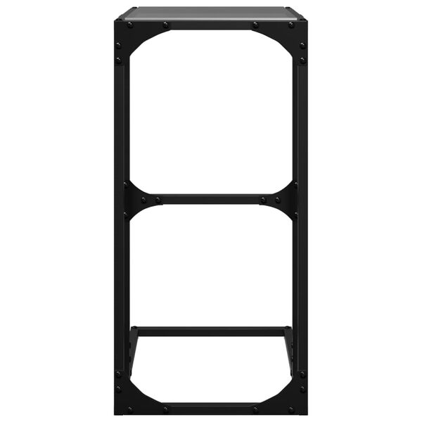 vidaXL Măsuță laterală blat din sticlă neagră 40x30x61,5 cm oțel