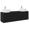 vidaXL Set dulap baie 3 buc. Negru 161.5 x 44.5 x 82 cm Lemn prelucrat