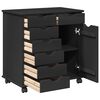 vidaXL Cabinet mobil Negru 63,5 x 39 x 65,5 cm Lemn de pin masiv