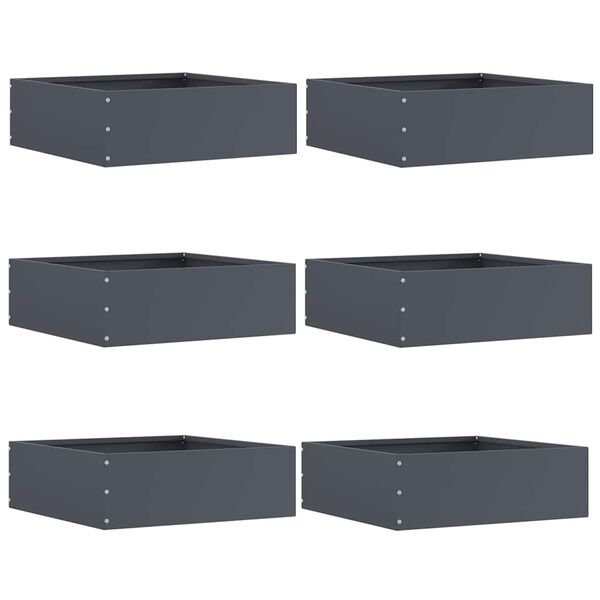 vidaXL Margine pentru gazon 6 pcs Antracit 40 x 40 x 13 cm Oțel