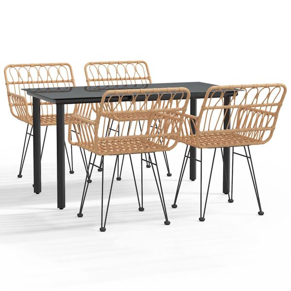 vidaXL Set mobilier de grădină, 5 piese, poliratan