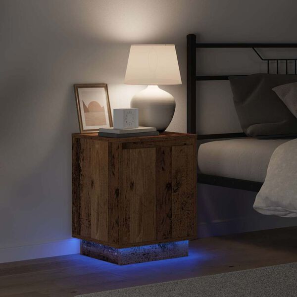 vidaXL Dulap de noapte Lemn vechi 39 x 34,5 x 50 cm Lemn compozit