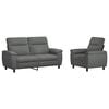 vidaXL Set de canapea 2 pcs Gri &icirc;nchis Țesătură