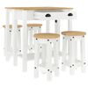 vidaXL Set mobilier de bar, 5 piese, alb, lemn masiv de pin