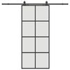 vidaXL Ușă glisantă cu set de feronerie neagră 90x205 cm Sticlă ESG