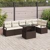 vidaXL Set de canapele pentru grădină cu pernă 7 pcs Maro Rattan poli