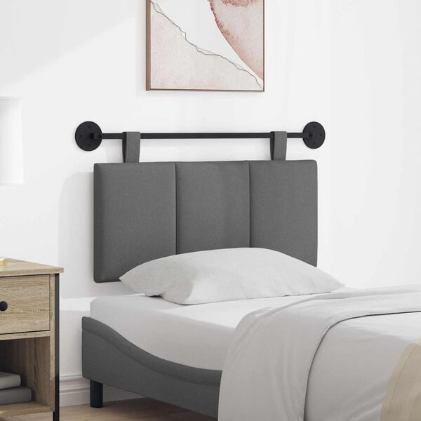 vidaXL Cap de pat suspendat Dungi Gri &icirc;nchis 90 x 55 x 5 cm țesătură