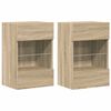vidaXL Comode de perete cu lumini LED pentru TV, 2 buc. stejar sonoma, 40x30x60,5 cm
