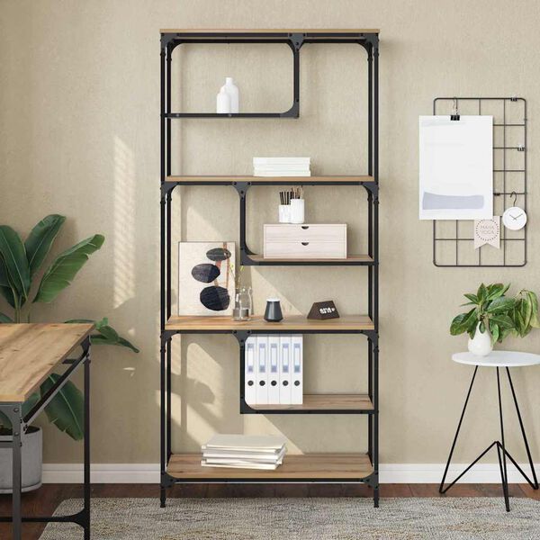 vidaXL Bibliotecă stejar artizanal 81 x 36 x 176 cm Lemn compozit