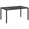 vidaXL Masă de Grădină Negru 150 x 90 x 75 cm poliratan
