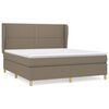 vidaXL Pat continental cu saltea, gri taupe, 180x200 cm, textil