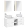vidaXL Set de mobilier pentru baie 5 buc. Alb Lemn prelucrat și sticlă