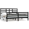 vidaXL Cadru de pat Super King, negru, 180x200 cm, lemn masiv