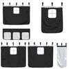 vidaXL Pat supraetajat de copii perdele, alb/negru, 75x190 cm lemn pin