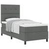 vidaXL Pat cu arcuri cu headboard Gri &icirc;nchis 80 x 200 cm țesătură