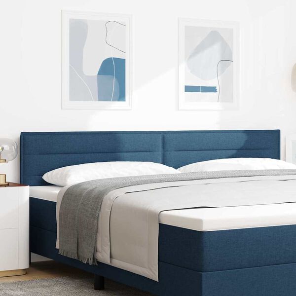 vidaXL Tăblie cap cu headboard albastru 200 cm Piele artificială